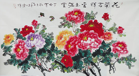 程旭东作品9《花开吉祥 金玉满堂》180×100cm